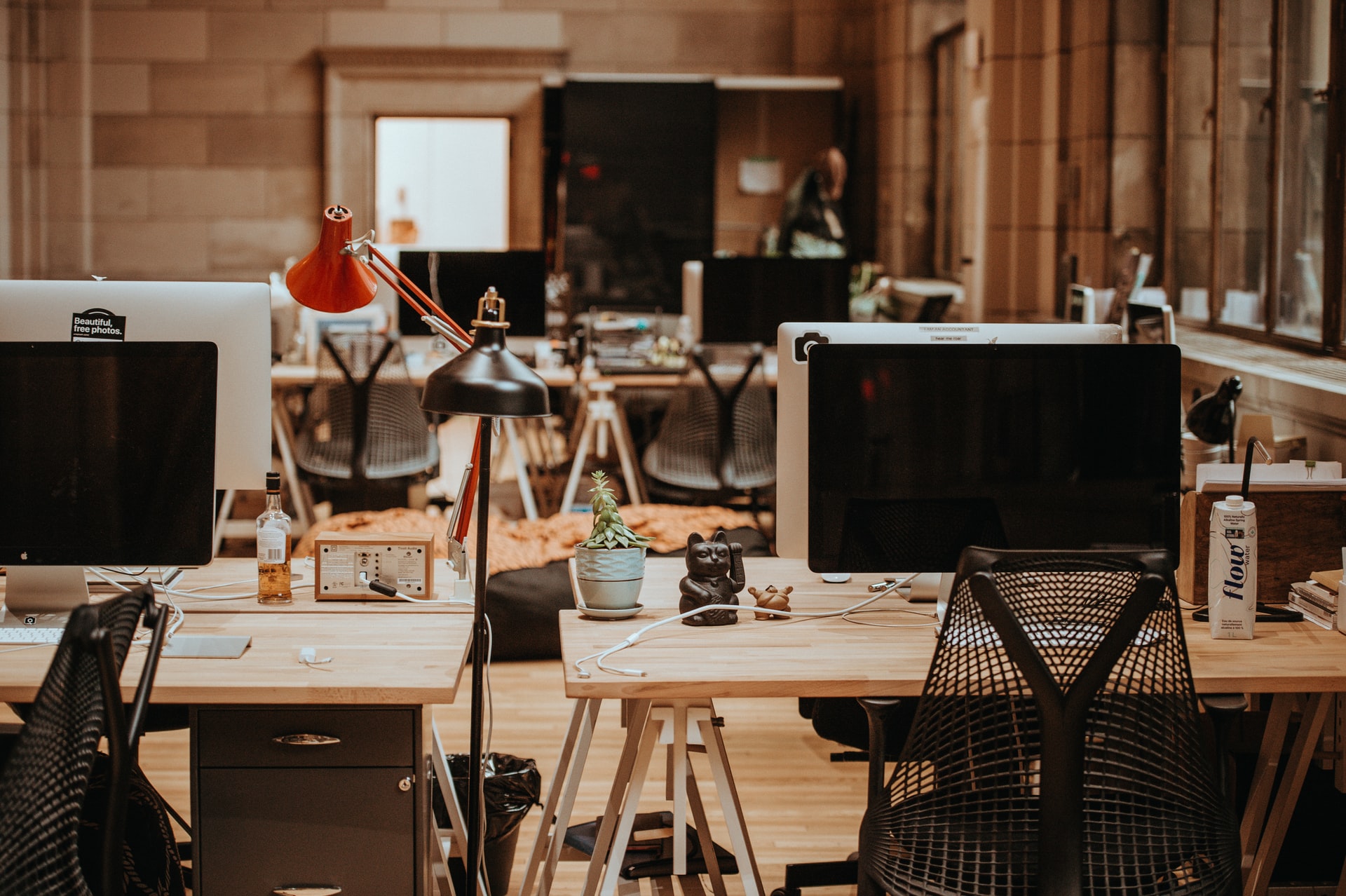 an empty social media team office