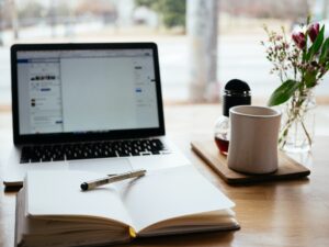 a content creators desk before getting ideas for creating valuable content