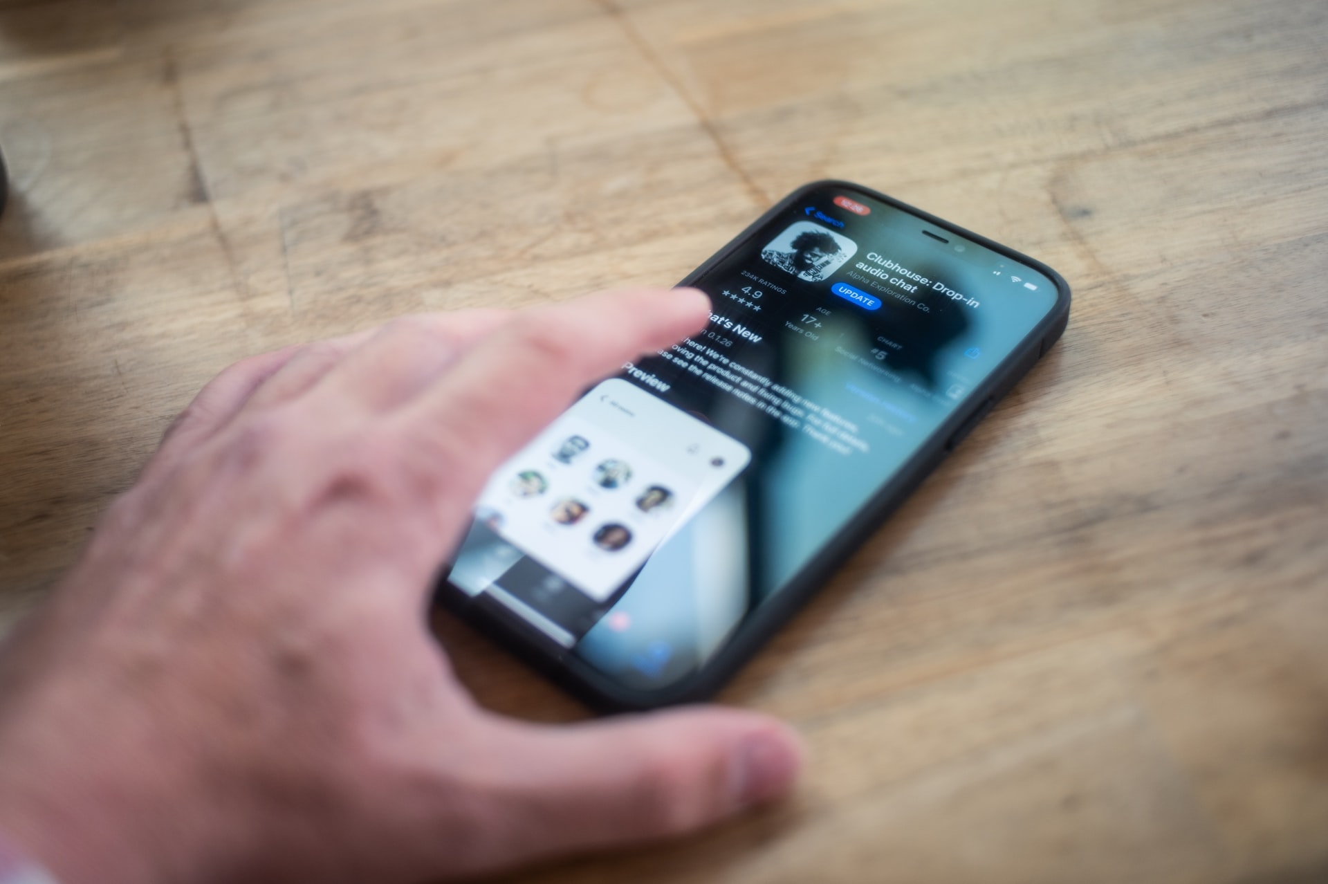 Clubhouse, a social audio platform seen in the Apple App Store