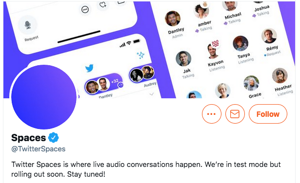 Twitter Spaces account on Twitter