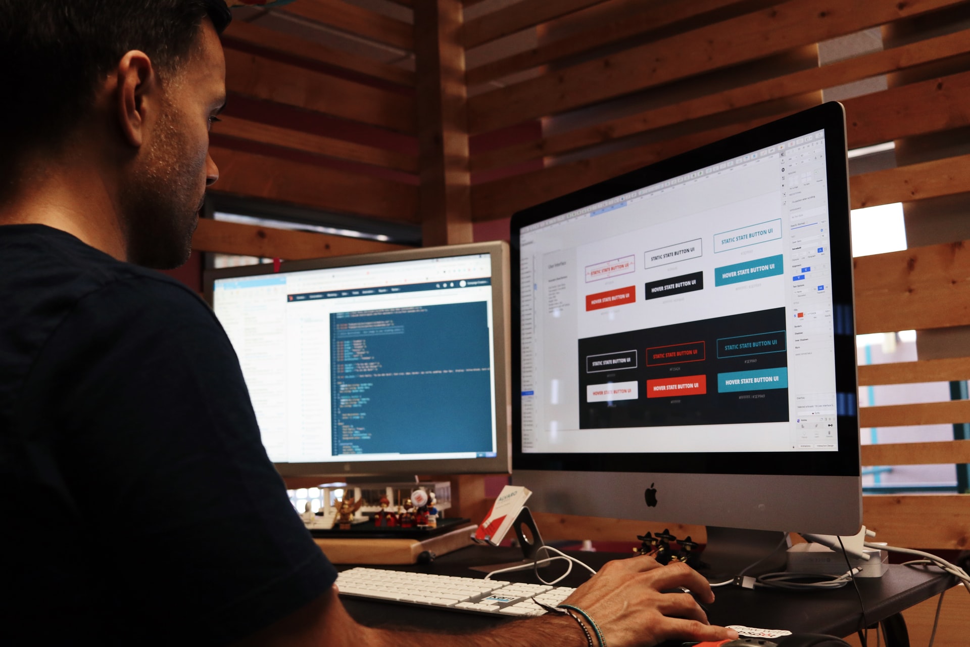 a web designer showing off web design services