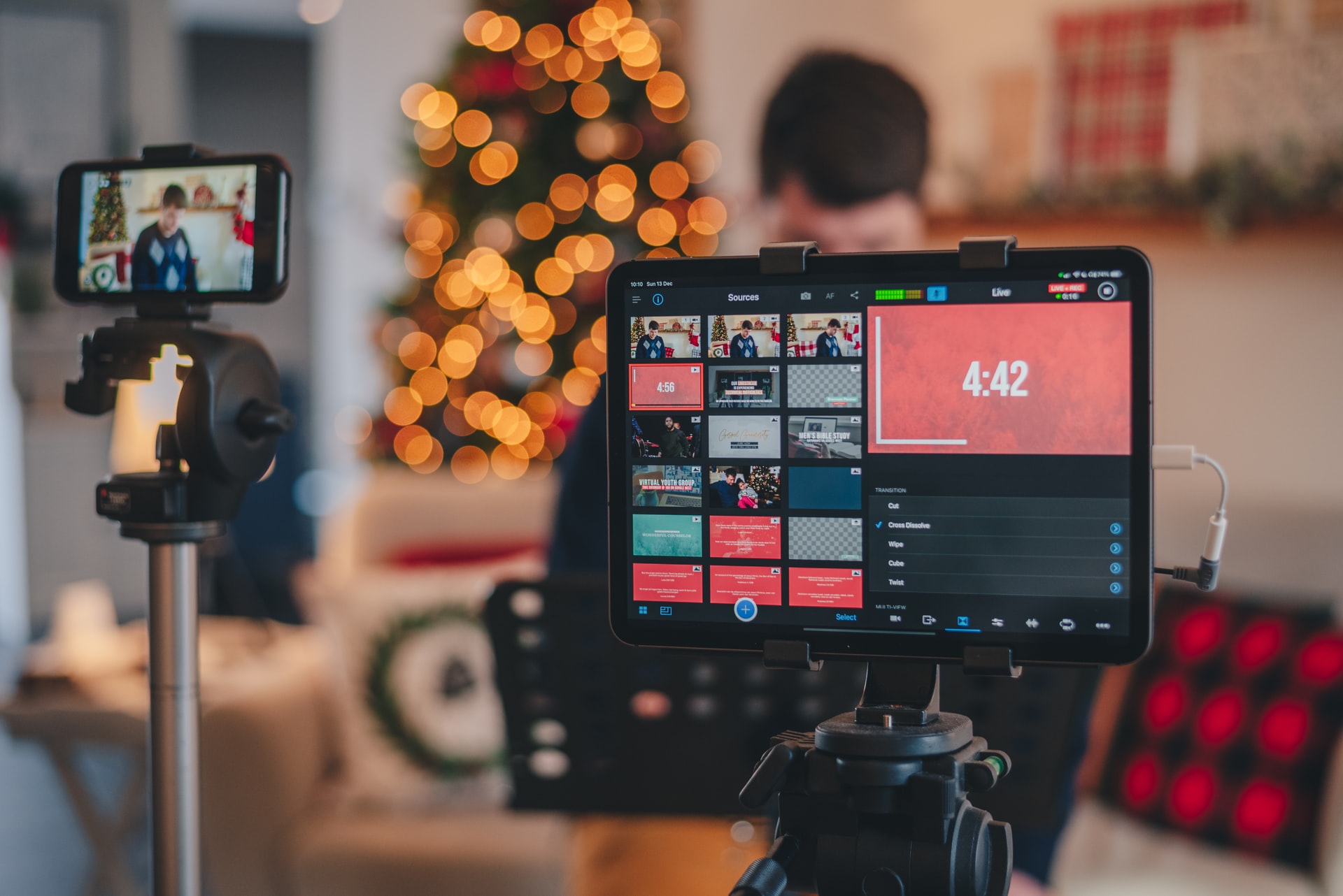 a church service livestreamed from home