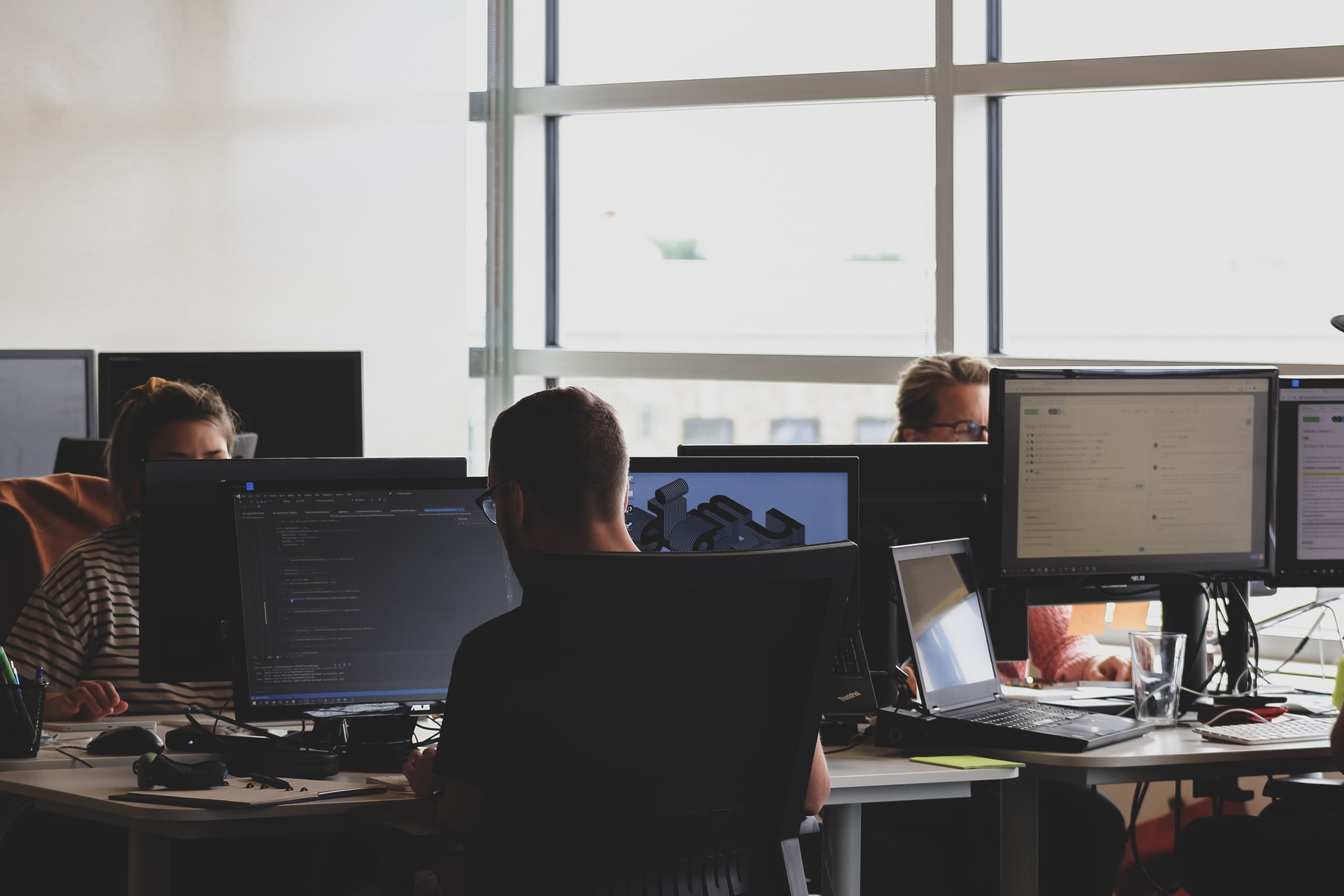 a marketing team at work during a shift