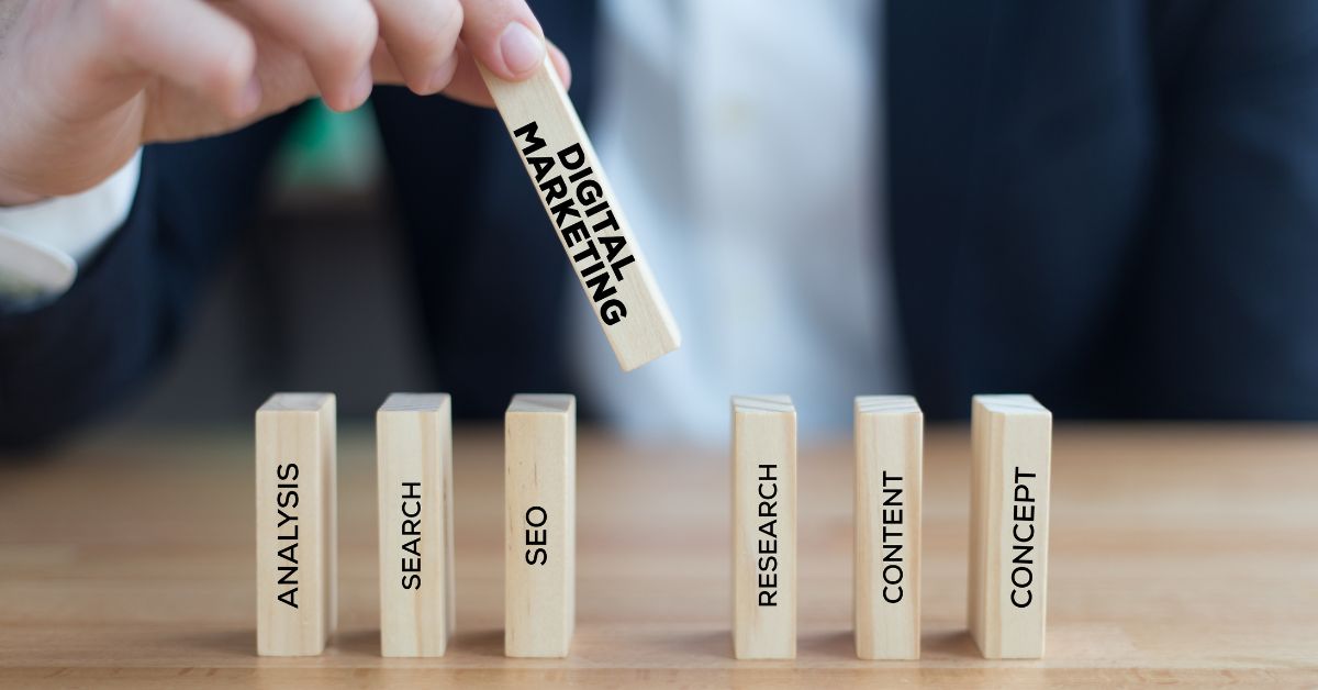 digital marketing services illustrated as blocks