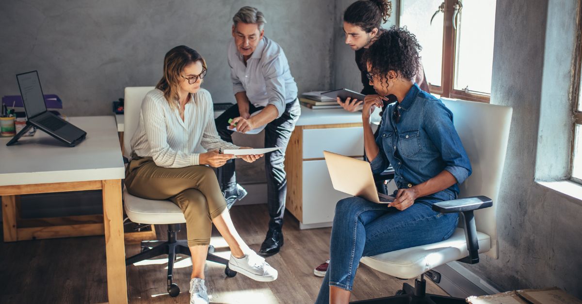 a white label marketing team conducting group research