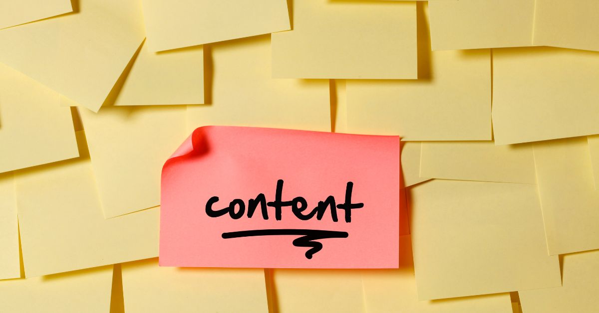 the word "content" written on a Post it